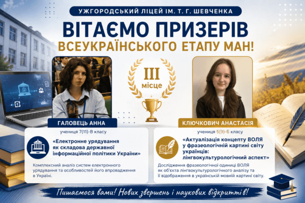Вітаємо призерів Всеукраїнського етапу МАН!