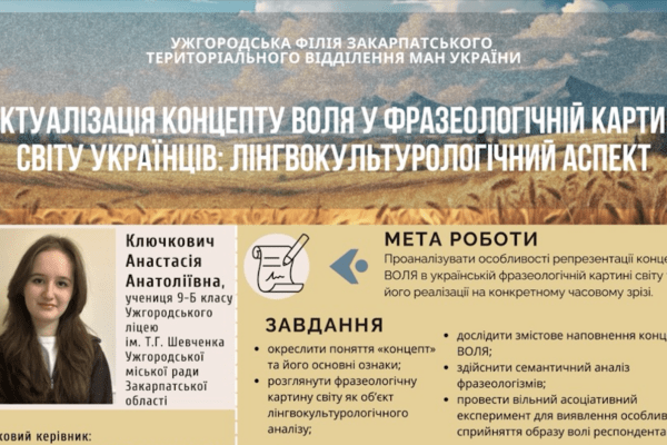 Підтримаємо нашу ліцеїстку у фіналі МАН!